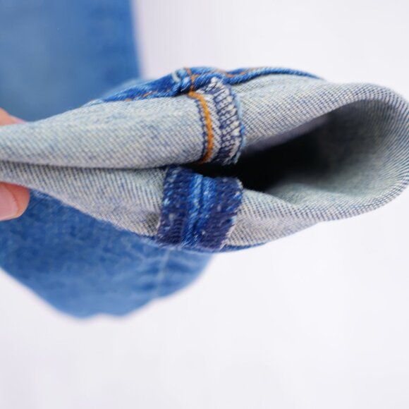 Levi's Wedgie Straight Blue Denim Stone Wash Whisker Jeans -25- 25 / 28 High Ris - Picture 3 of 9